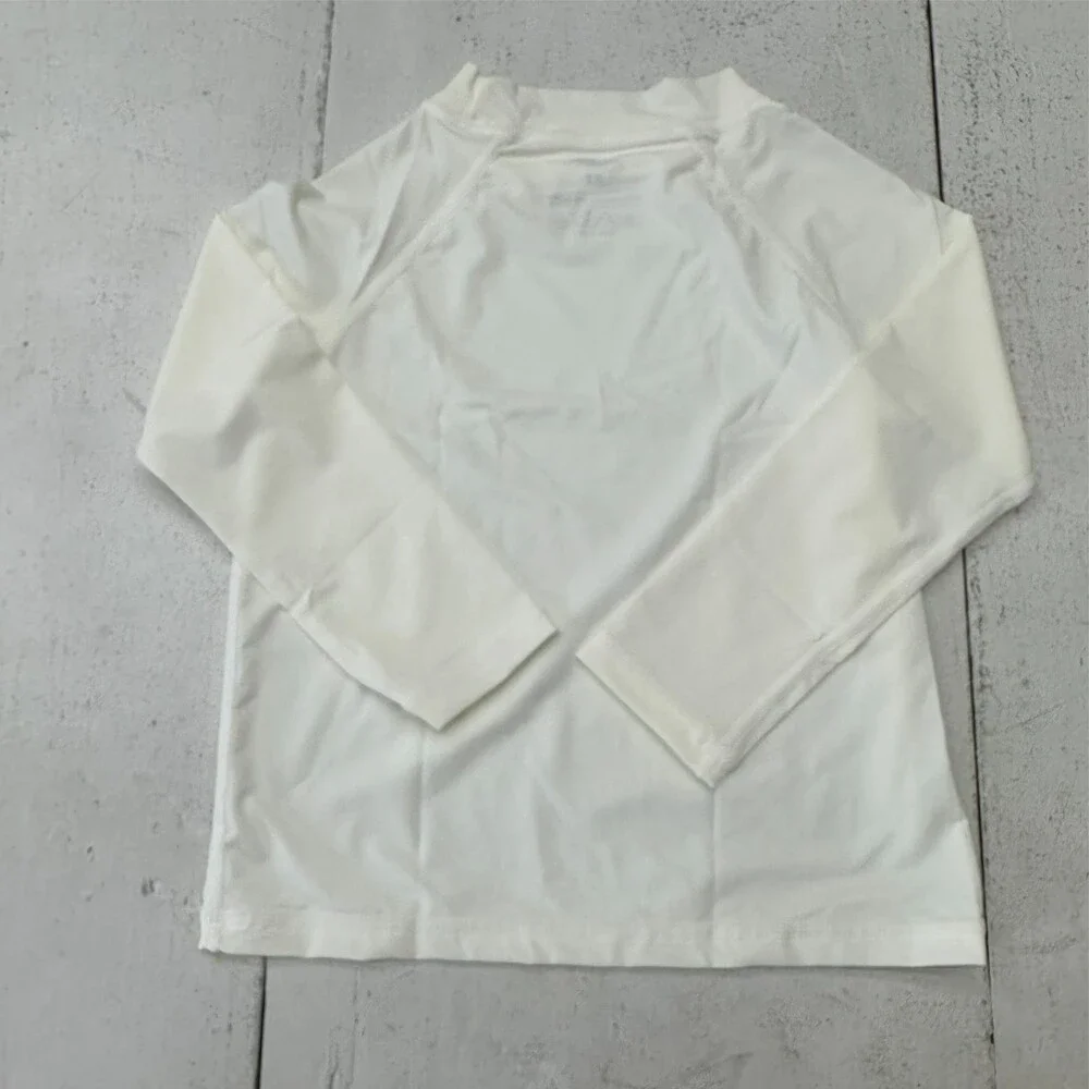 Smarasn White Long Sleeve High Neck Rash Guard Basic Swim Shirt Boys Size 2T NEW